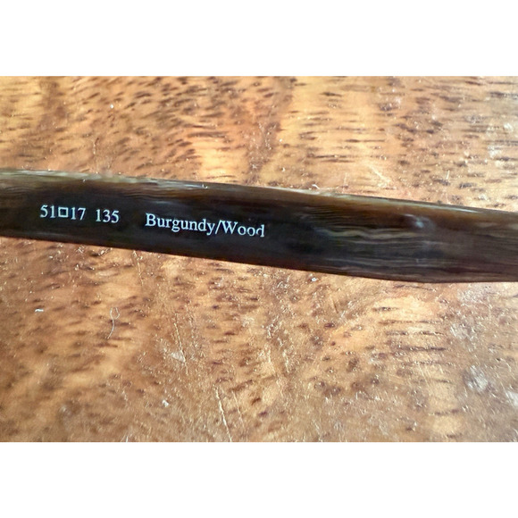 Vintage Adrienne Vittadini Sunglasses Frames Oval Burgandy/Wood 51-17-135 Preppy - Picture 4 of 9